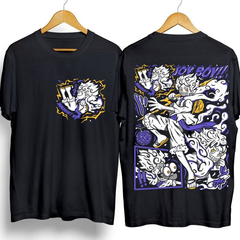 One Piece T-shirt Monkey D Luffy Gear 5 Zoro Franky Front & Back Shirt All Size